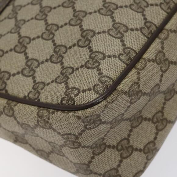 GUCCI GG Supreme Web Sherry Line Hand Bag Pvc Beige Gold Red - Picture 11 of 16